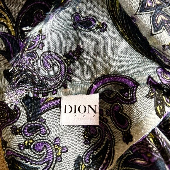 Linen Silk Paisley Scarf Hand-crafted Exquisite - Picture 2 of 6